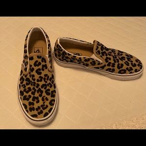 Womens cheetah print vans size 7.5. Worn only once.